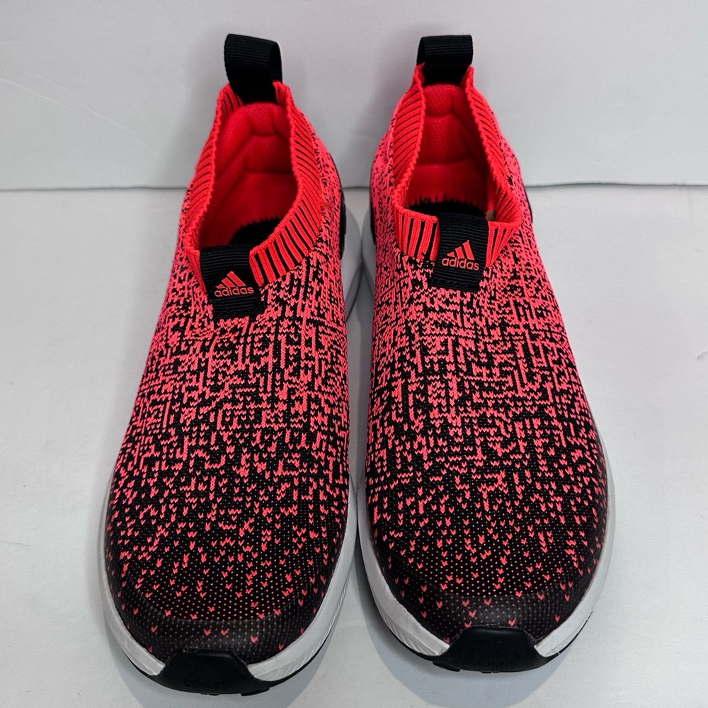 Adidas Neon Orange and Black Knit Slip-Ons - Picture 2 of 7